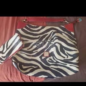 Dooney and Bourke Zebra Print bag and wallet